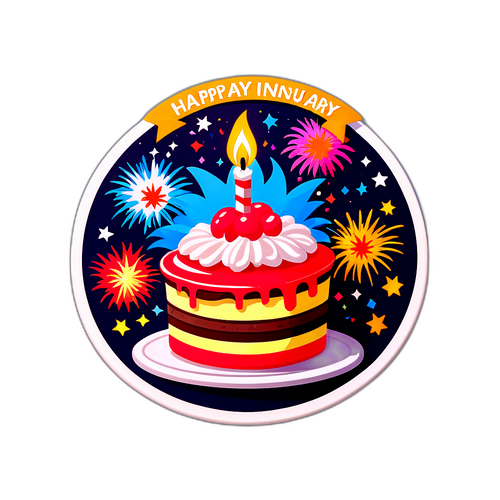 Яркая наклейка на праздник 21 января