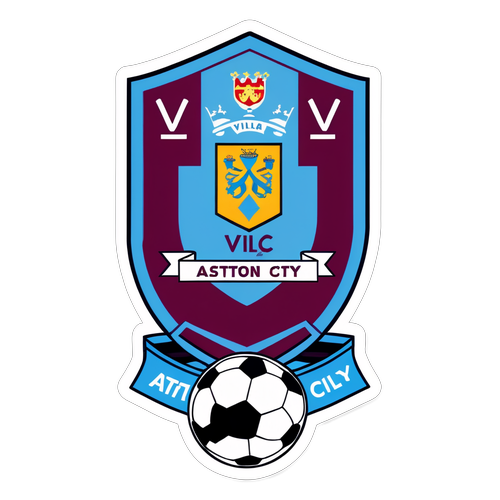 Aston Villa og Man City Logo Klistermærke