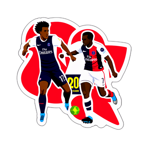 Σχεδίαση αυτοκόλλητου που απεικονίζει την αντιπαράθεση μεταξύ του Sporting και της Παρί Σεν Ζερμέν σε αγώνα