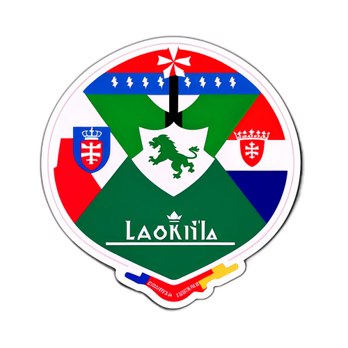 Kolorowa naklejka meczu Slowacji i Irlandii Północnej