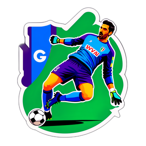 A sticker di Gianluigi Buffon in azione di portiere