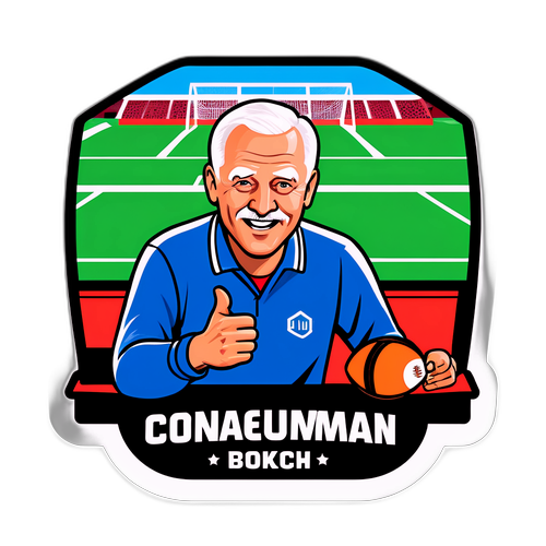 Enthusiast klistremerke av Bernt Hulsker i sports kommentatorboks