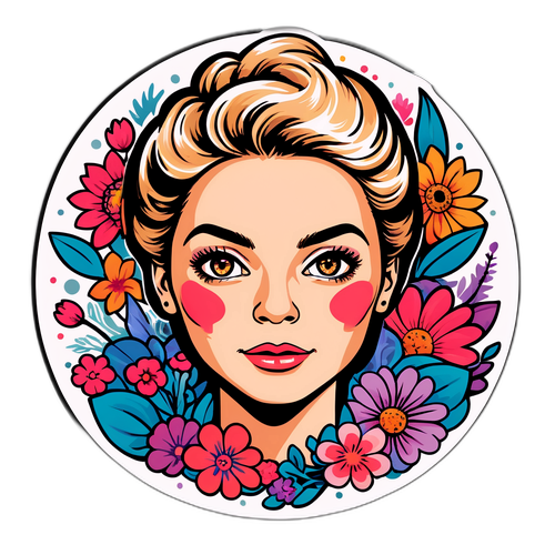 Sticker van Hanne Troonbeeckx met bloemen
