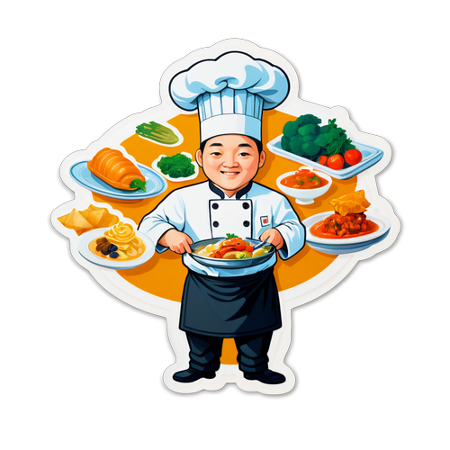 백종원의 유명 요리를 담은 맛있는 음식 일러스트 스티커