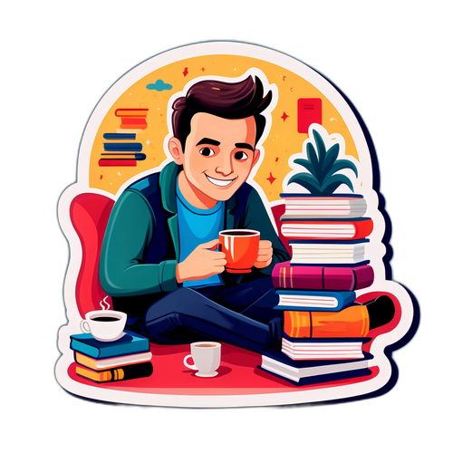 Adesivo Giocoso per Amanti dei Libri