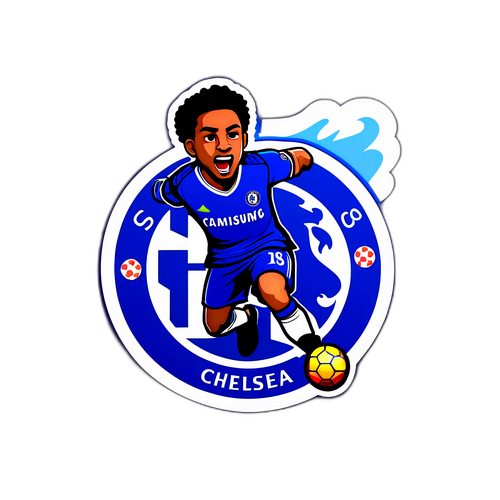 Thiết kế tem Chelsea với logo đội bóng