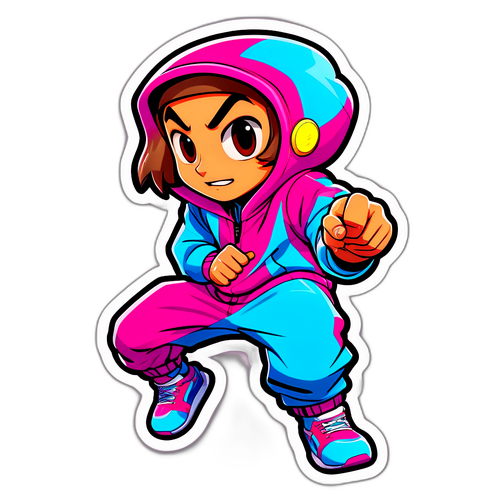 Енергійний наклейка з персонажем з гри Blast Slam 6 у спортивному костюмі