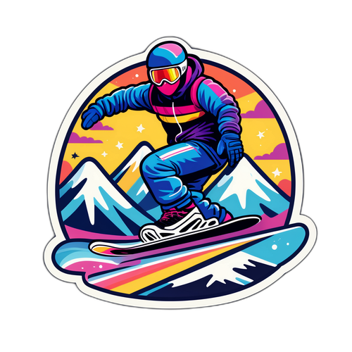 Conception Vintage Inspirée des Années 90 avec Motifs de Snowboard