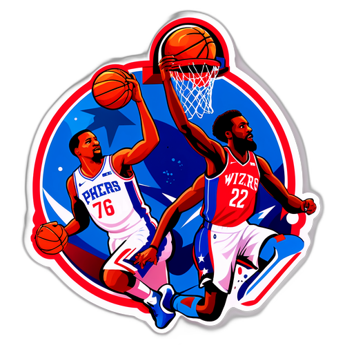 Cenas de um jogo de basquete: 76ers vs. Wizards