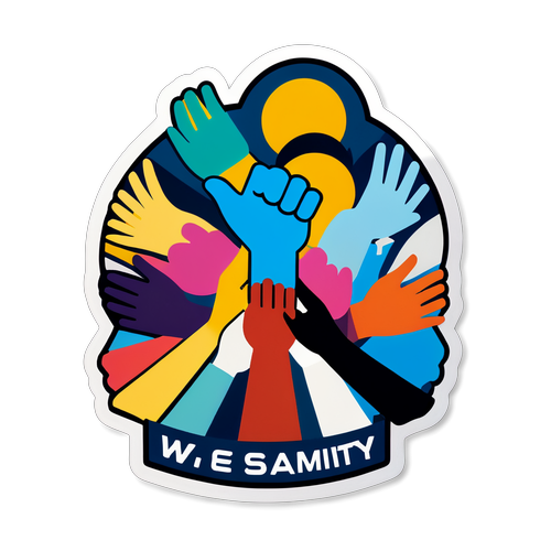 Kamay na Tulong: Isang Sticker na Nagsasabi ng 'We Stand Together' para sa iyong Pagsasanib-puwersa!