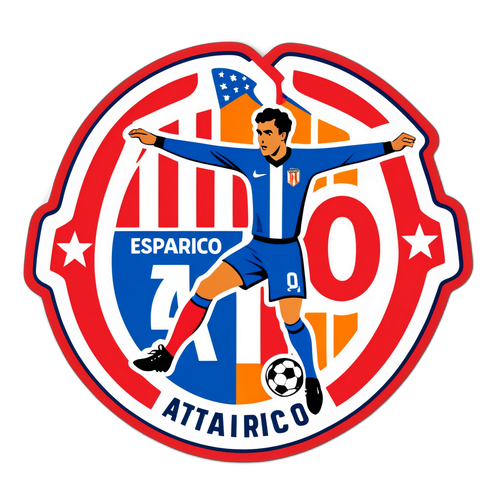 Stiker Retro Pertandingan Atlético Madrid dan Espanyol