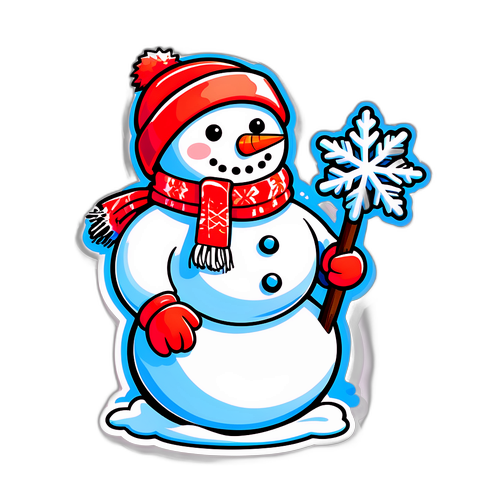 Ein cooler Schneemann im Winteroutfit