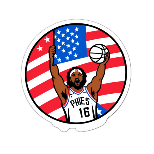 ネットとシクサーズの歴史的ゲームを象徴するファンのステッカー