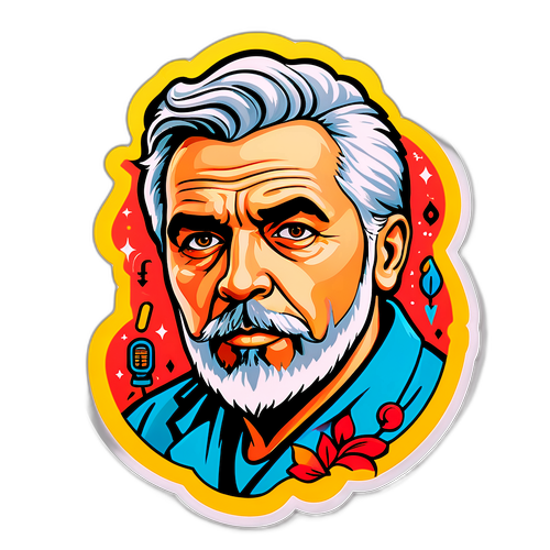 Портрет Гуфа в художньому стилі з його символічними елементами текстів