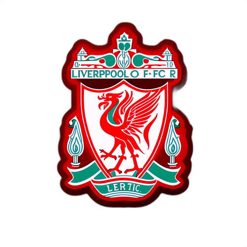Retro Liverpool FC-logo klistremerke med slitt effekt