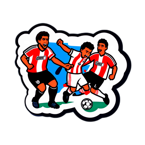 Intense Soccer Match Sticker