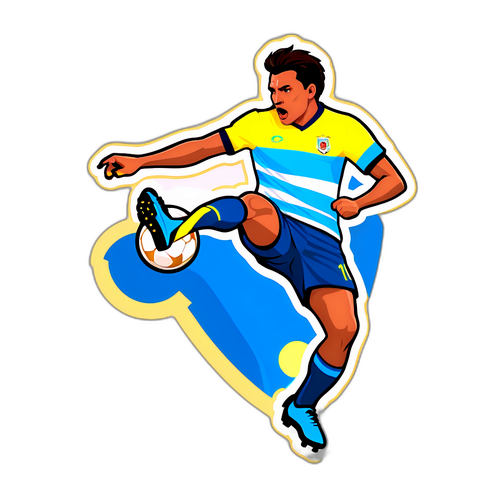 Hình dán cầu thủ Ecuador thực hiện cú đá mạnh