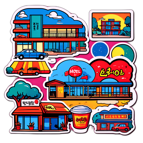 창원 모텔 만화 스티커 세트