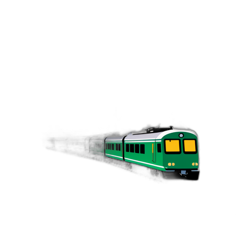 雪天中的绿色火车