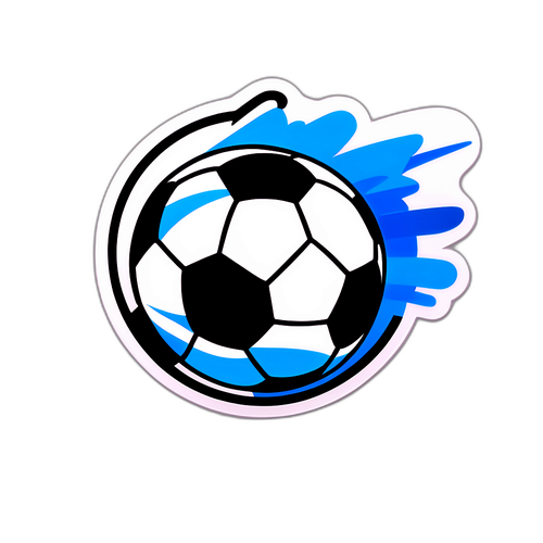 Sticker cu logo-ul Flashscore și minge de fotbal dinamică