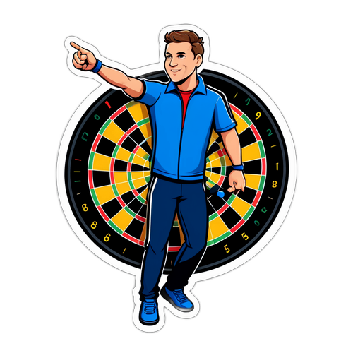 Stylisierter Dartspieler Dom Taylor