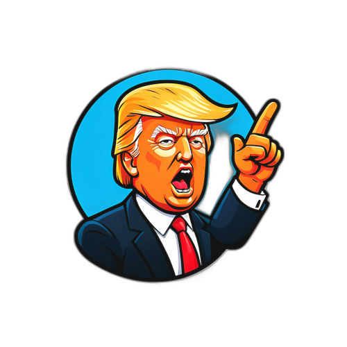 İkonik Trump Duruşu Sticker Tasarımı