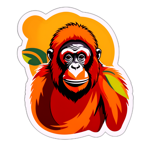 Oranžový symbolek orangutanů a jejich ochrany