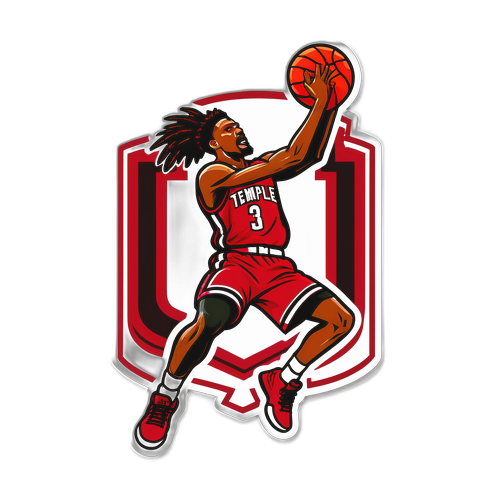 Temple University Basketball Dunk Sticker