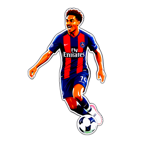 הוא בפעולה על המגרש במהלך המשחק PSG נגד רן