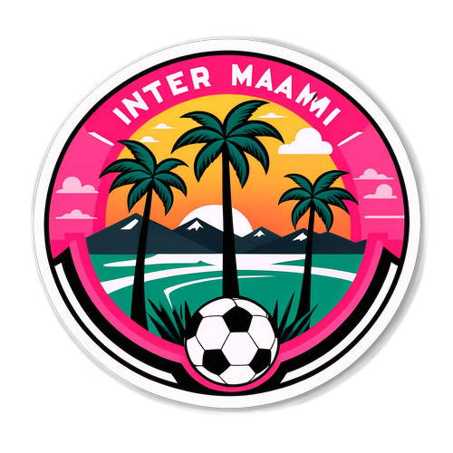 Inter Miami Sticker im tropischen Design