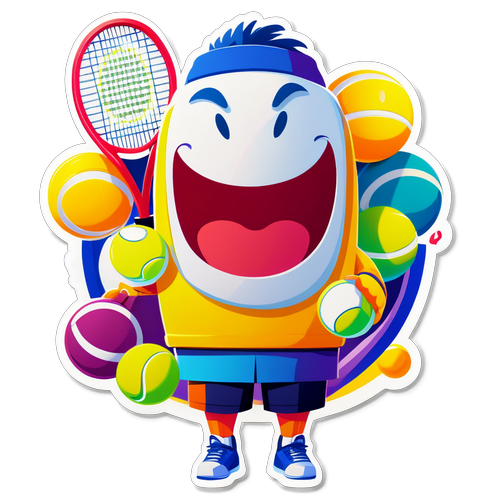 Tecknad Holger Rune med tennisracket