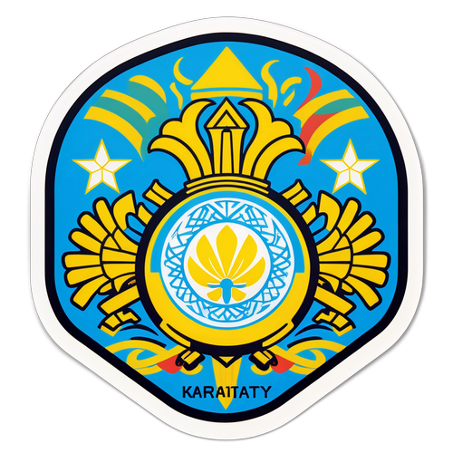 Värikäs tarra Kairat Almatyn emblemistä