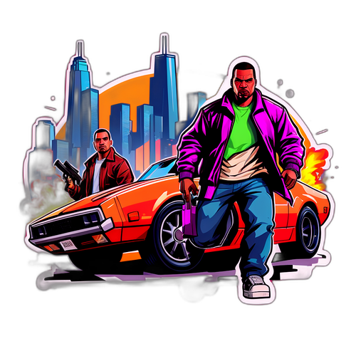 GTA 6 Sticker na May Mga Iconic na Tauhan