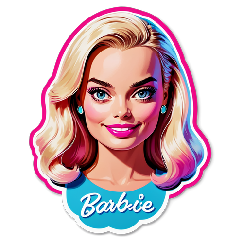 Crea un adesivo di Margot Robbie nella sua iconica look di Barbie