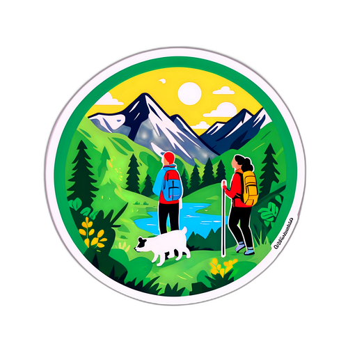En mysig klistermärke av Vemdalen på sommaren