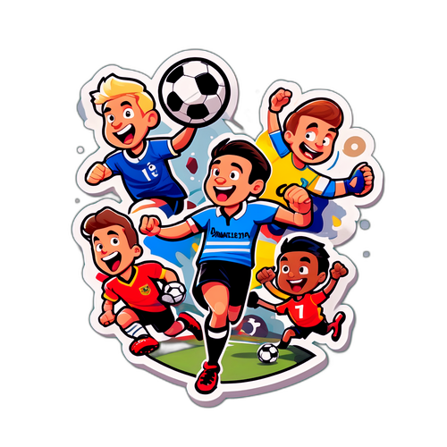 สติ๊กเกอร์ฟุตบอลการ์ตูนสนุกสนาน
