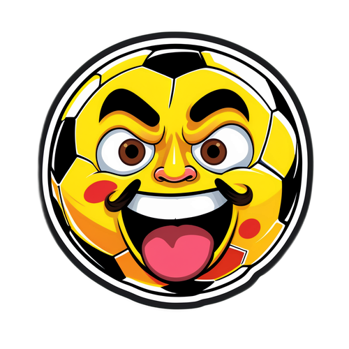 Sticker Bola Sepak Kartun Ekspresi Lucu