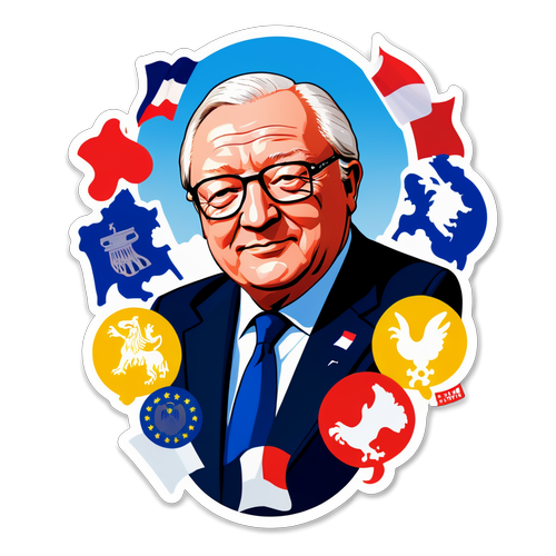 Kleurrijke sticker van Jean-Marie Le Pen