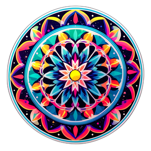 עיצוב אתרי עבור פלוריבוס, כפתור של צבעים וקווים המייצגים את הקוסמוס