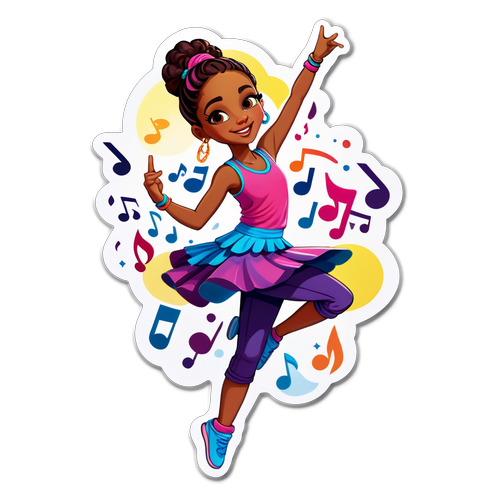 Shaila Gatta: La Magia della Danza! Scopri il Sticker Energico e Colorato!