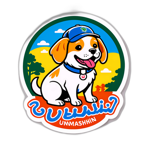 やまなし学院大学野球応援の犬のスタンプ