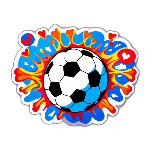 Desenho Divertido de Uma Bola de Futebol com Fãs