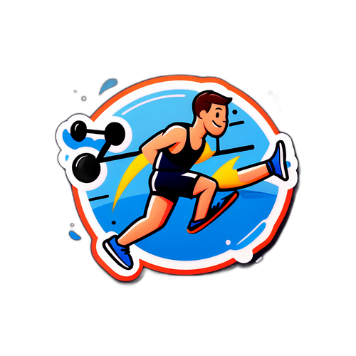 Isang Stick Figure na Atletang Nagsasagawa ng Iba't Ibang Isport