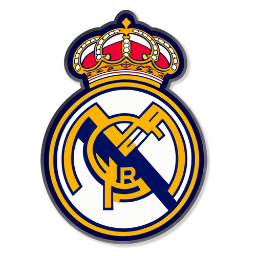 Stiker Logo Real Madrid Minimalis dengan Sentuhan Moden