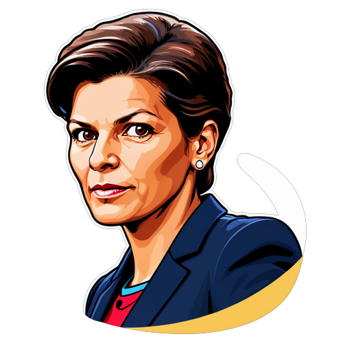 Grafik von Sahra Wagenknecht mit Zitat in Sprechblase