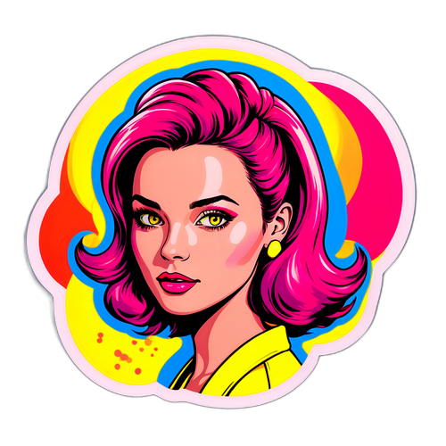 Samolepka s Hanou Vágnerovou v pop-art stylu