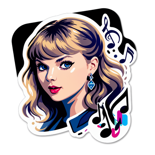 Abțibild cu tematică muzicală Taylor Swift