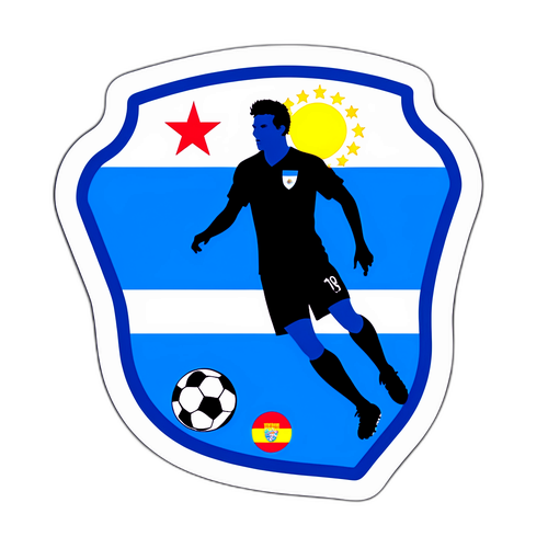 Desain Stiker Minimalis Pemain Sepak Bola Uruguay