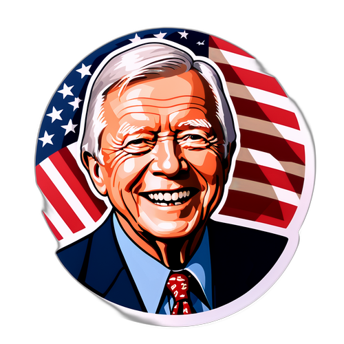 Adesivo di Jimmy Carter con un sorriso caloroso