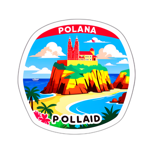 Vibrante sticker van Malta Island in Polen